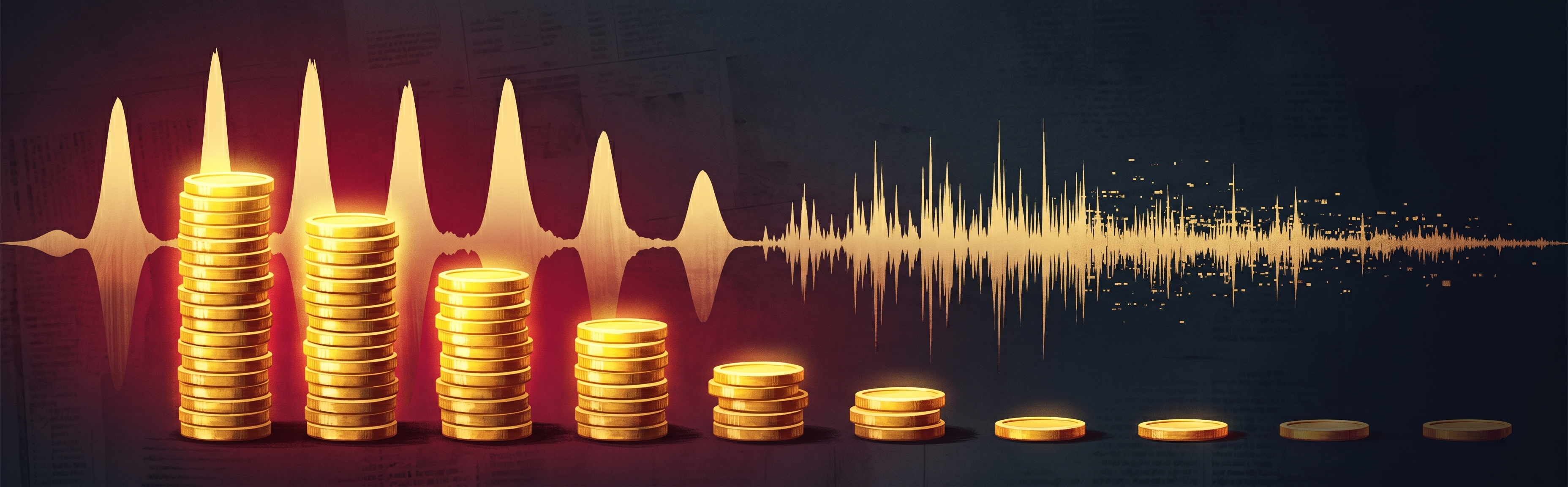 Illustration of coins falling from music streaming services
